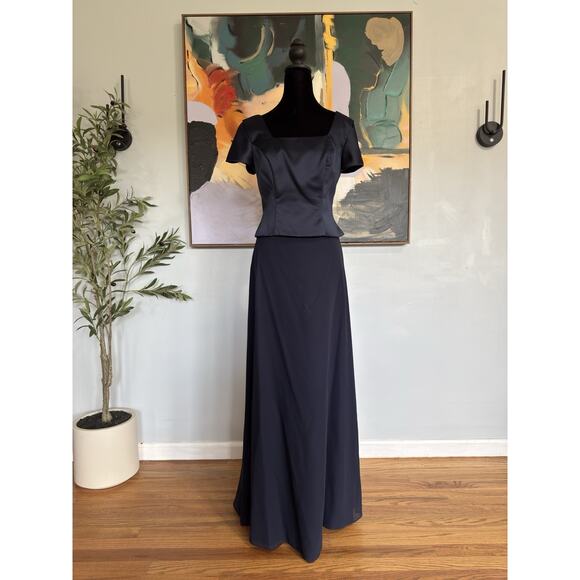 VTG Bill Levkoff Whimsigoth 2 Piece Set Skirt Cropped Top Navy Vamp Fairy Sz 6 - Picture 1 of 14